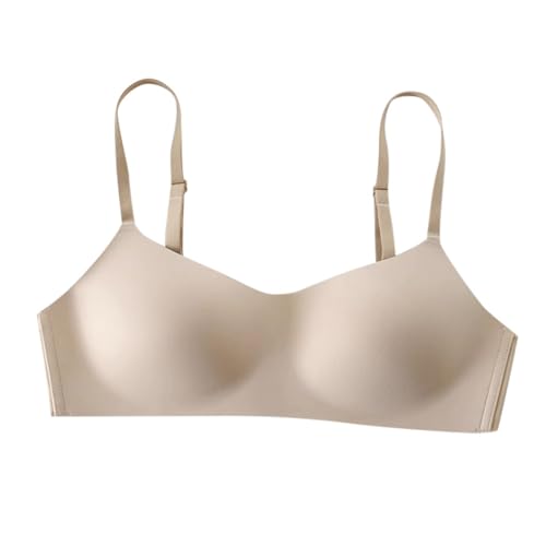 Soutien-gorge sans armature beige petites poitrines avec pads amovibles