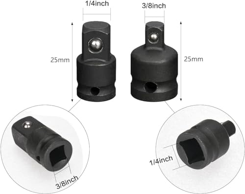 Sexyhot Impact Socket Adapter and Reducer, 6 Pcs Professional Socket Reducer Set Socket Wrench Adapters 1/4" 3/8" 1/2" 3/4" - Image 3