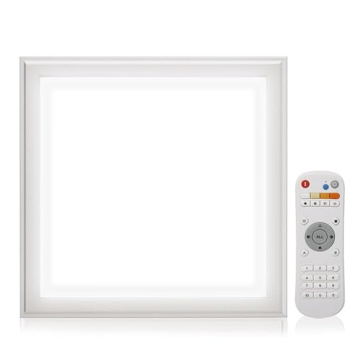 Auralum Dalle LED 30×30CM Panneau Lumière Plafonnier 12W Éclairage Intérieur Blanc Froid 6000K Lampe Encastrée avec Télécommande