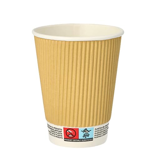 PAPSTAR 500 Stück Einweg-Kaffeebecher, Pappe Pure, 0,3 l doppelwandig