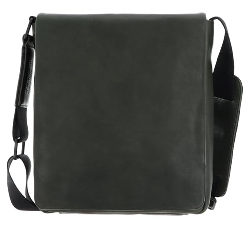 Bolso bandolera Leonhard Heyden Den Haag de cuero en color verde oliva oscuro 6757