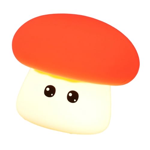 Lámpara de mesa infantiles recargable honguito rojo silicona miniatura 1