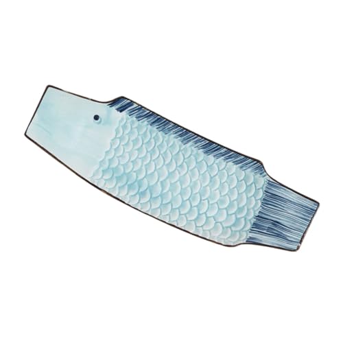 Plato decorativo de cerámica para sushi con forma de pez miniatura 1