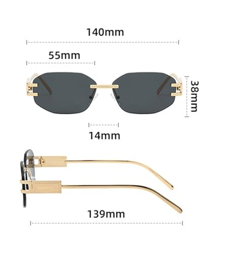 willochra Rimless Metal Round Sunglasses Men Women Retro Polygon Shades Sun Glasses Female Vintage UV400 Eyewear3