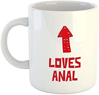 Loves Anal (Arrow) Mug | Rude Mugs | Funny Mugs | Novelty Mugs | Joke Mugs | Love Mugs | Colleague Gift | Novelty Gifts