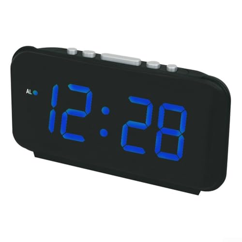 SMZhomeone Reloj digital LED 23x5.6x10.3 cm Reloj electrónico LED con alarma ajustable y pantalla vibrante para el hogar y la oficina (azul)