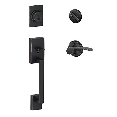 Image of SCHLAGE Lock Company Century Single Cylinder Handleset and Left Hand Merano Lever, Aged Bronze (F60 CEN 716 MER LH)