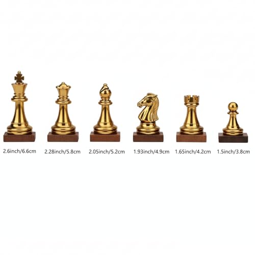 Piezas de ajedrez de metal ponderadas, 34 piezas miniatura 6