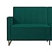 Novogratz Skylar Coil, Modern Sofa Bed and Couch, Green Velvet Futon