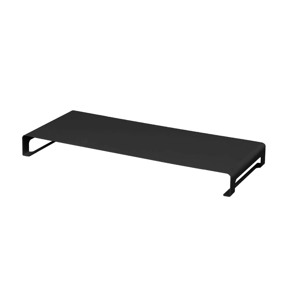 【サインキングダム 】モニター台 モニタースタンド W59xD25xH6cm パソコン台 スチール製 机上台 机上ラック モニター 台 液晶モニター台 デスク上置棚 収納 机上ラック パソコン台 オフィス 自宅用 テレワーク 在宅勤務 ブラック h05-59060-bk
