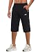MAGCOMSEN Men's Quick Dry 3/4 Capri Pants Hiking Long Shorts Zipper Pockets