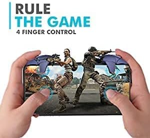 TYROCX Extra Premium PUBG Mobile Gaming Trigger Fire and Aim Button Game Shooter, Sensitive Shoot for PUBG| Free FIRE| Call of Duty| BGMI Compatible with All Smartphones -(White Shark)-1 Pair