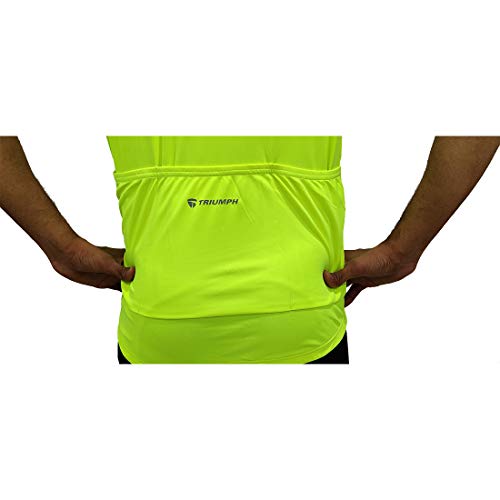 Image of TRIUMPH Warrior Mens Cycling Jersey Half Zipper Jersey Short Sleeve T-Shirt & 3-Rear Pockets with Reflective Logo