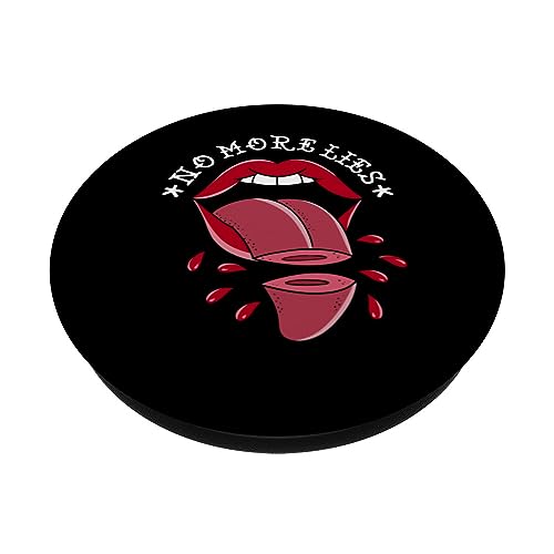 No More Lies Goth American Traditional Tattoo Flash Inked PopSockets Swappable PopGrip, Black - Image 2