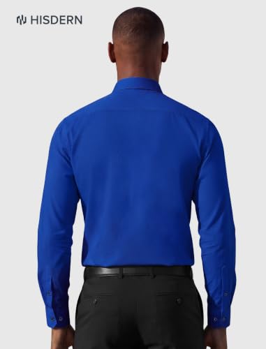 Image of HISDERN Mens Dress Shirt with Tie Pocket Square Set Classic Button Down Shirt Matching Tie Long Sleeve Shirts