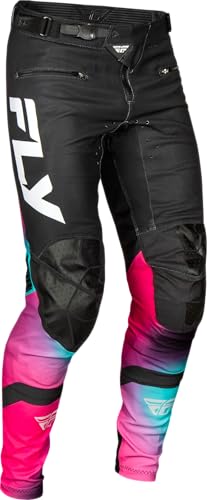 Fly Racing Youth Rayce MTB/BMX - Pantalones de ciclismo (fucsia/negro/verde azulado, 18)