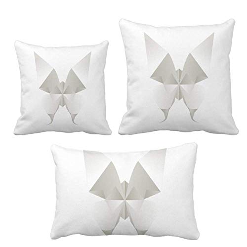Housse de coussin origami géométrique blanche esthétique épurée - 2