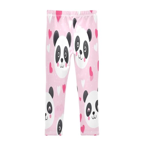 Toddler Girls Leggings Printed Yoga Pants Leggings Pink Love Heart Panda for Kids2
