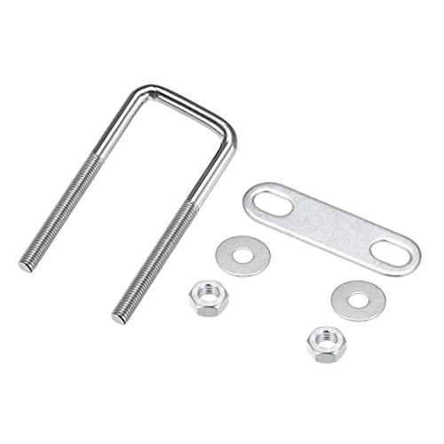 Image of METALLIXITY U Bolts 2 Sets (M6x30x80mm), Square U Bolt Carbon Steel with Accessories - for Construction, Pipe