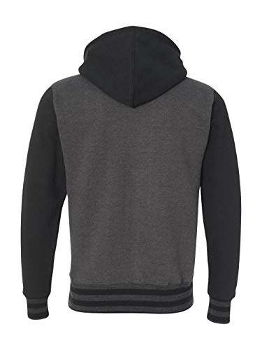 Independent Trading Co. - Heavyweight Varsity Full-Zip Hooded Sweatshirt - IND45UVZ - XL - Charcoal Heather/ Black3