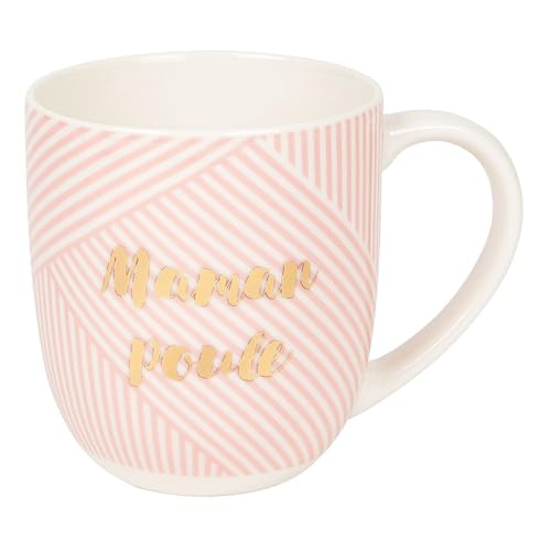 DRAEGER PARIS 1886 - Mug en Céramique Rose Maman Poule - Idée Cadeau Fête des Mères, Anniversaire, Noël - Style Chic avec Inscription à l'Or - 320 ml -...