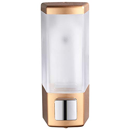 Dispensador de Ducha Cuutiik, Dispensador de jabón Shampoo de Montaje en Pared Hotel Hogar Dispensador de jabón, Oro Transparente Cover