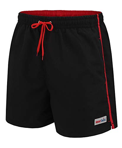 Mount Swiss Männer Badehose Dario mit seitlichen Taschen Gesäßtasche I Modische Herren Shorts Schwimmen Freizeit Wassers...