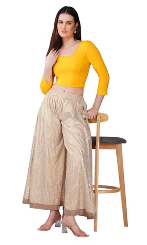 Image of Fressia Fabrics Women's Cotton Readymade Saree Blouse Stretchable Crop Top Choli Bustier Top