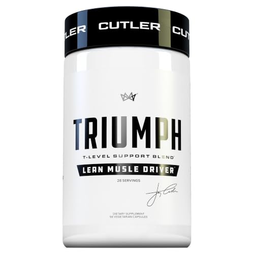 TRIUMPH Testosterone Booster for Men: Best Test Booster and Estrogen Blocker for Men with DIM KSM 66 Ashwagandha and Boron Citrate Build Natural Lean Muscle Mass and Strength 56 Veggie Capsules