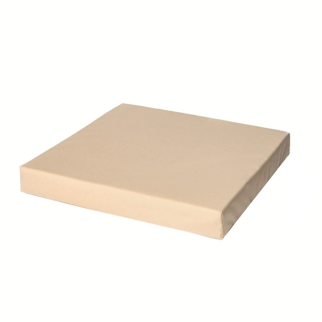 4cm Thick Waterproof Chair Cushion Seat Pads Cushion Pad Indoors Outdoors Water Resistant Material Kitchen Dining Living Room Patio Garden Office Coffee Shop Foam (45 x 48 cm (18" x 19"), Cream)