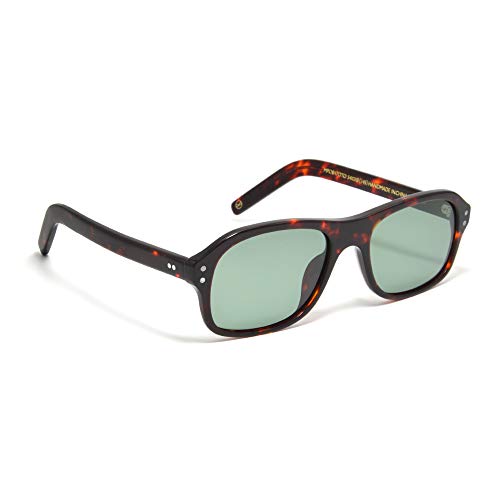 ERD Kingsman Stylish Sunglasses Vintage Acetate Frames For Men Polarized UV400 Driving Eyeglasses Glasses (Red Tortoise Frame Green Lens)