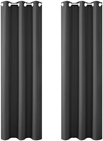 FLOWEROOM Thermal Blackout Curtains for Bedroom, 46 x 54 inches Long, Taupe - Winter Energy Saving/Summer Sun Blocking/Noise Reducing Window Curtain for Living Room, Set of 2 Eyelets Curtains