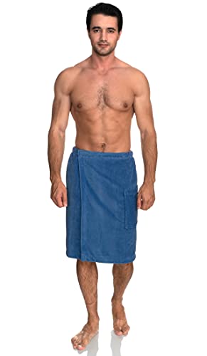 Image of TowelSelections Mens Cotton Shower Wrap Adjustable Terry Velour Spa Bath Towel Wrap Sauna Gym Towels for Men