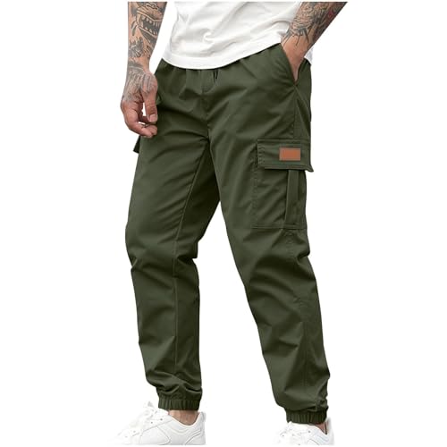 GOFULY Cargo Pants Men Relaxed Fit Casual Pants Big and Tall with Multi Pockets Solid Summer 2025 Trousers Y2K Workout Pant