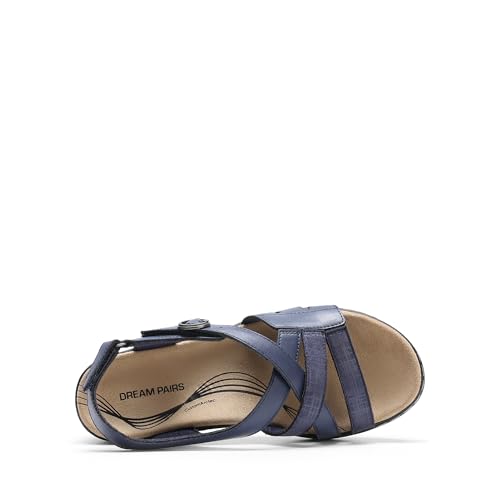 Image of DREAM PAIRS Women's Open Toe Wedge Sandals Walking Shoes | Cushioned footbed with supportive comfort for walking, vacations, beach outings, shopping and everyday summer wear