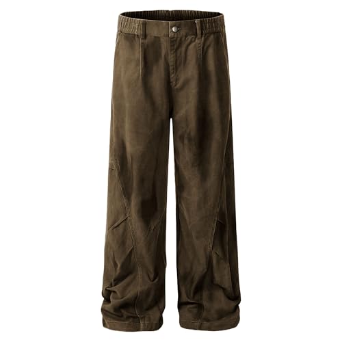 Men's Jeans Relaxed Fit Big and Tall Jeans for Men Fashion Y2k Hip Hop Vintage Trousers Wide Leg Barrel Denim Jean