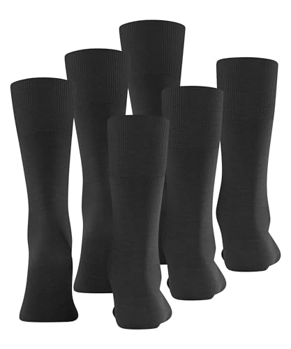 FALKE Men's Airport Wool Dress Socks, Black (Black 3000), 9.5-10.53