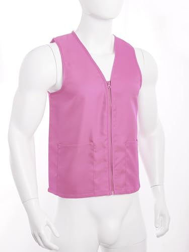 Kids Volunteer Activity Vest Boys Girls Front Zipper Side Pockets Waistcoat Waiter Bartender Uniform3