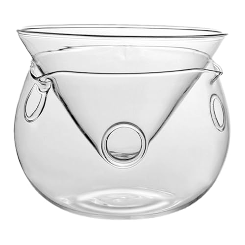 BESPORTBLE Bol de Vidrio Transparente con Base para Hielo Seco Ensaladera Doble Capa de 370 Ml Recipiente para Conservar Alimentos Frescos Fuente para Servir Postres y Frutas Utensilio