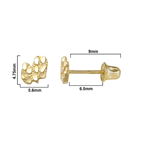 14K Yellow Gold Nugget Stud Earrings4