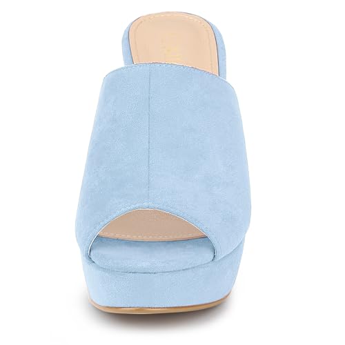 Image of Allegra K Women's Open Toe Platform Chunky Heel Slides Sandals