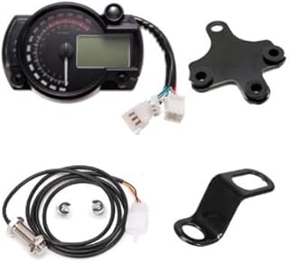 VOIV Motorcycle Odometer Universal LCD Digital Motorcycle RX2N Odometer Speedometer Meter Instrument Adjustable MAX 299KM/H 7colors Dashboard
