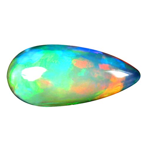 Opale éthiopienne naturelle de 1.83 ct, une poire cabochon d'exception pour haute joaillerie