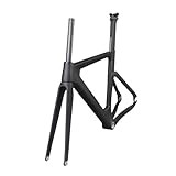 Compatible for 60cm Available Carbon Track Frame Road Frames Fixed Gear Bike Frameset Fork Have Hole(51cm)