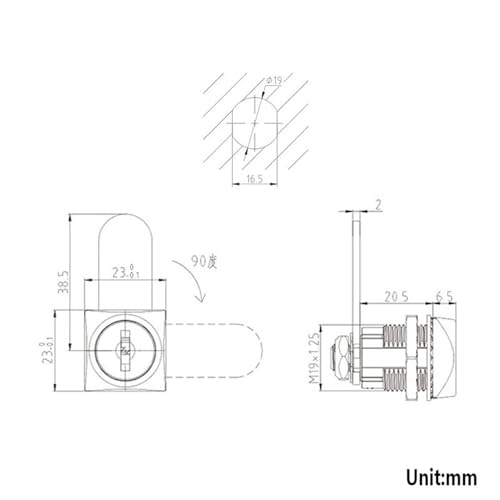 Serrure à came carrée 20 mm : sécuriser un casier à clé différente - 5