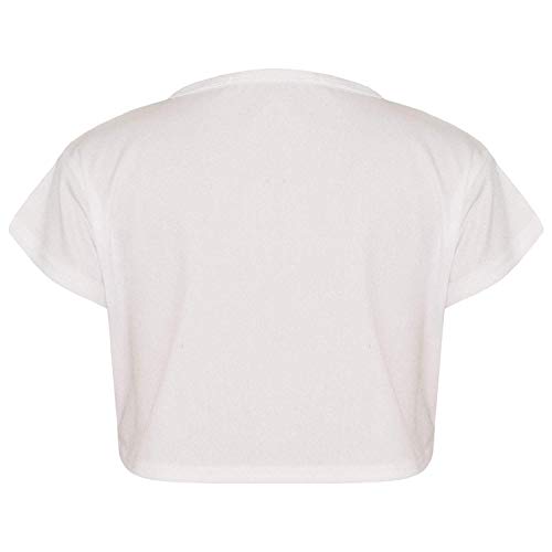 Image of Loxdonz Girls Basic Dance Crop Top Kids Plain Short Sleeve Crop T-Shirt Tees Top
