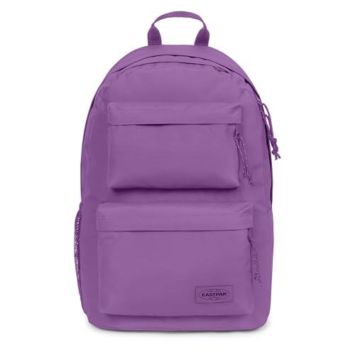 Image of EASTPAK Padded Double - 24L Squared Backpack with Dual Front Pockets, 13 inch Laptop Sleeve, Bottle Holder & Padded Straps, Orchid Purple