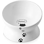 Y YHY Cat Bowl Anti Vomiting, Raised Food Bowls, Tilted Elevated Bowl, Ceramic Pet Food Bowl for Flat Faced Cats, Small Dogs, Protect Pet's Spine, Dishwasher Safe (5 Inches, White)