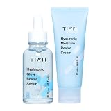 TIA'M Deep Hydration Duo: Hyaluronic Glow Revive Serum & Hyaluronic Moisture Revive Cream, Intense Hydration, Firming, Korean Skincare Set