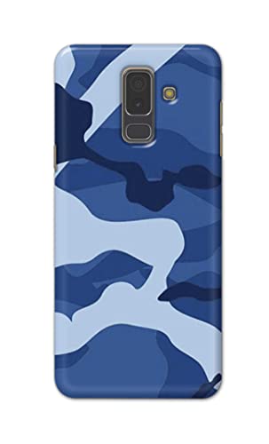 Image of Printed Hard Back Cover Case for Samsung Galaxy A6 Plus | A6+ | Samsung Galaxy J8 Back Cover (Army Blue Pattern) -702